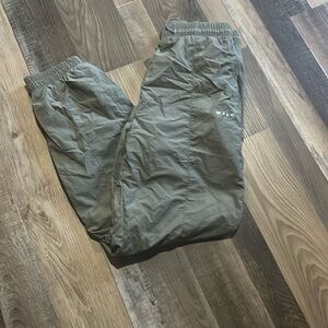 Green parachute pants